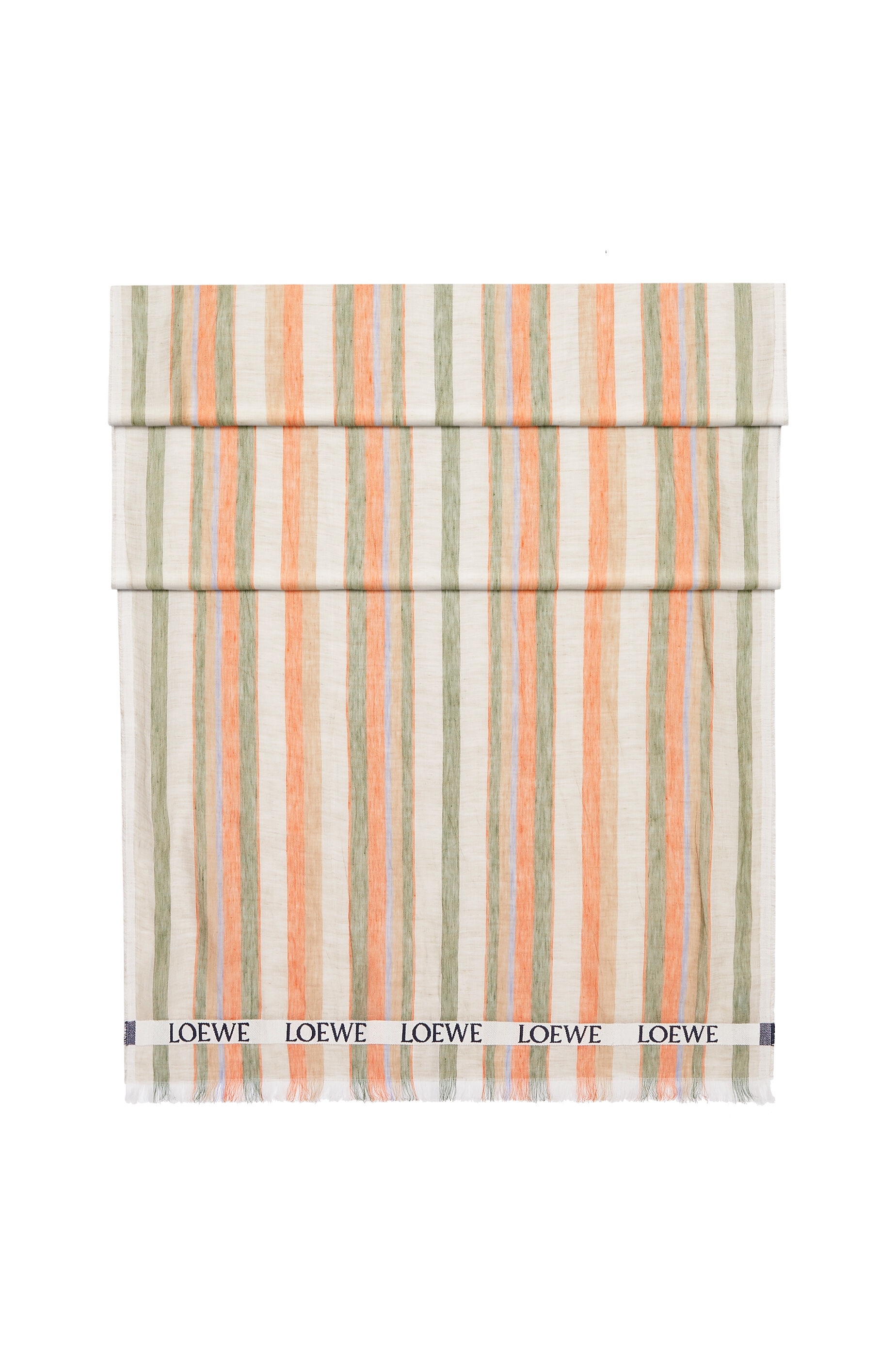 LOEWE scarf in striped linen and silk - 2