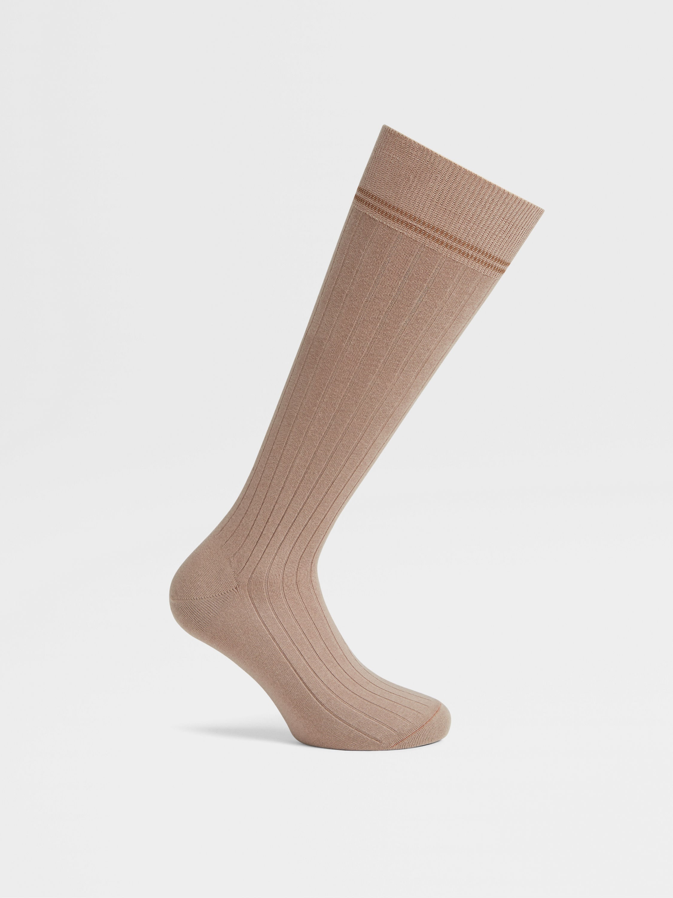 BEIGE COTTON CASHMERE AND SILK SOCKS - 3