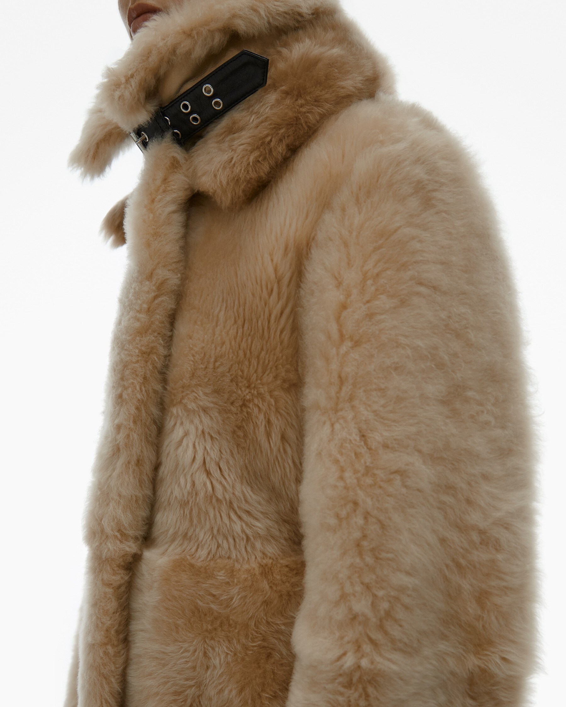 RIBBED SHEARLING COAT - 6