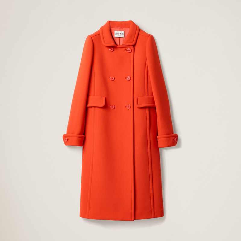 Natté toile double-breasted coat 1