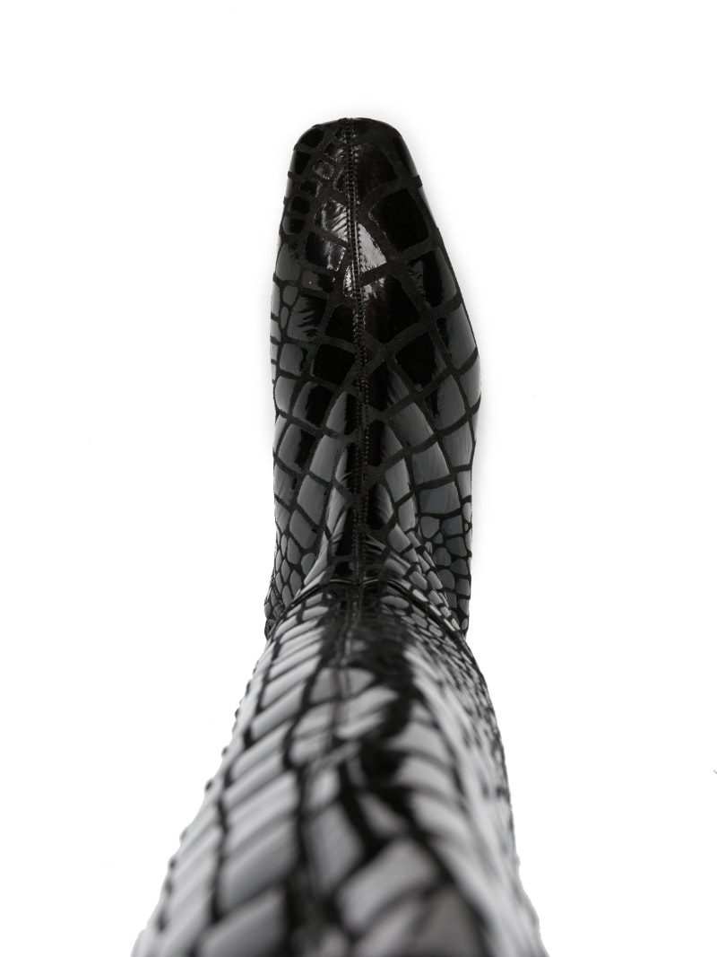 crocodile-effect calf-leather boots - 4