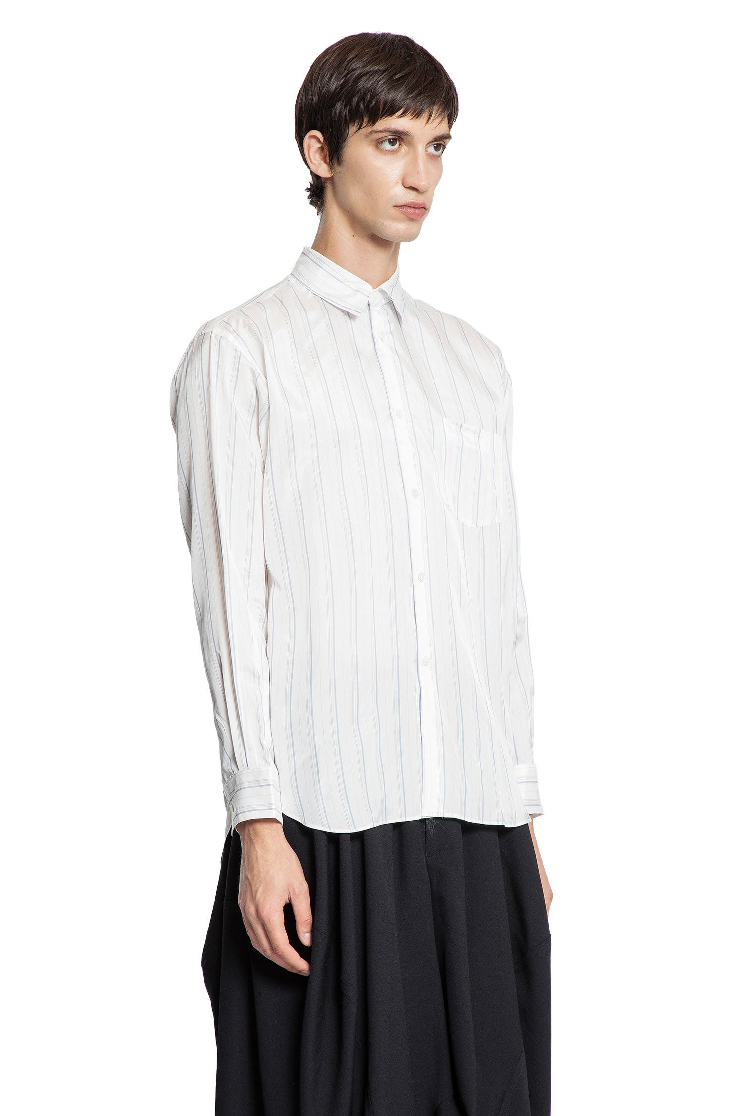 Pinstriped-Cupro-Satin-Pocket-Shirt - 2