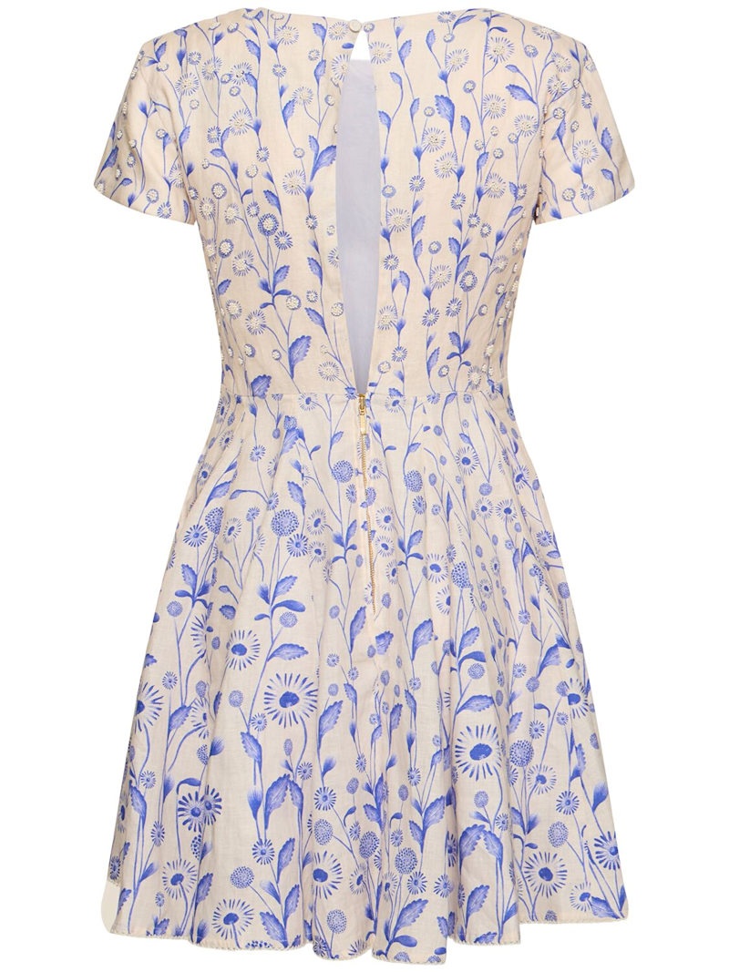 Pupe printed linen mini dress - 3