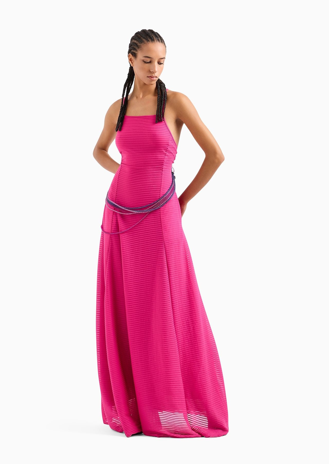 Long dress in ottoman-look jersey - 7