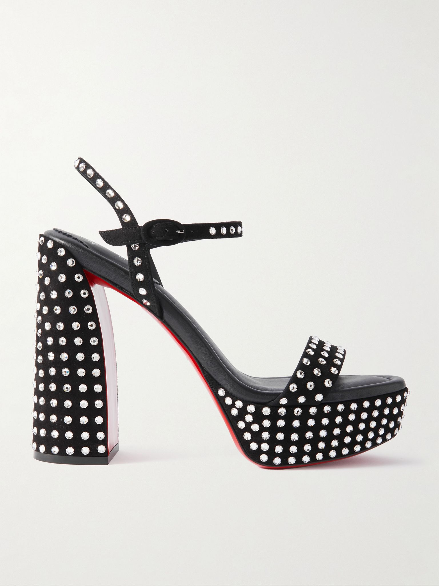 Movida Jane 130 crystal-embellished suede platform sandals Black - 1