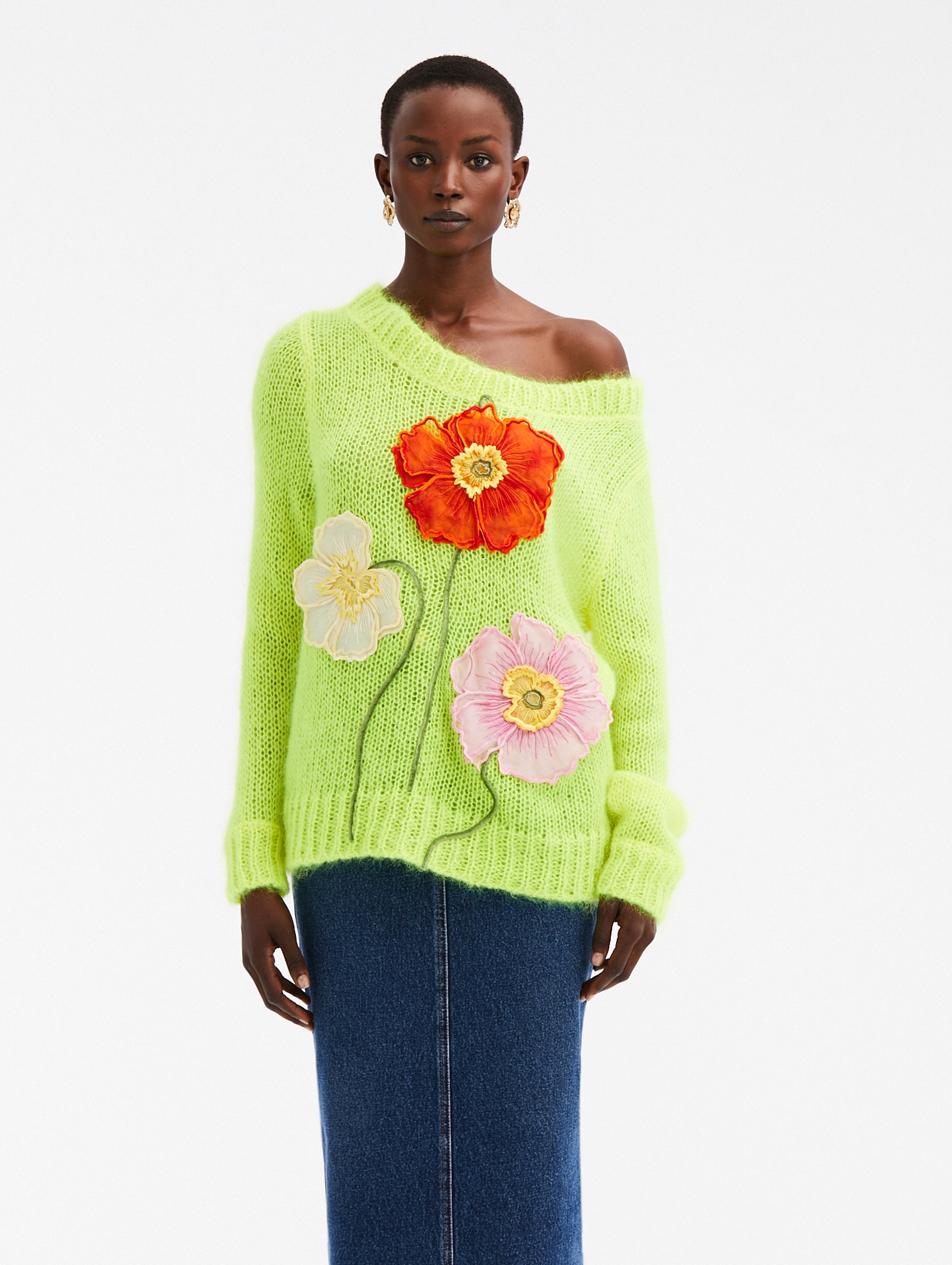 PAINTED POPPIES OVERSIZED PULLOVER - 1