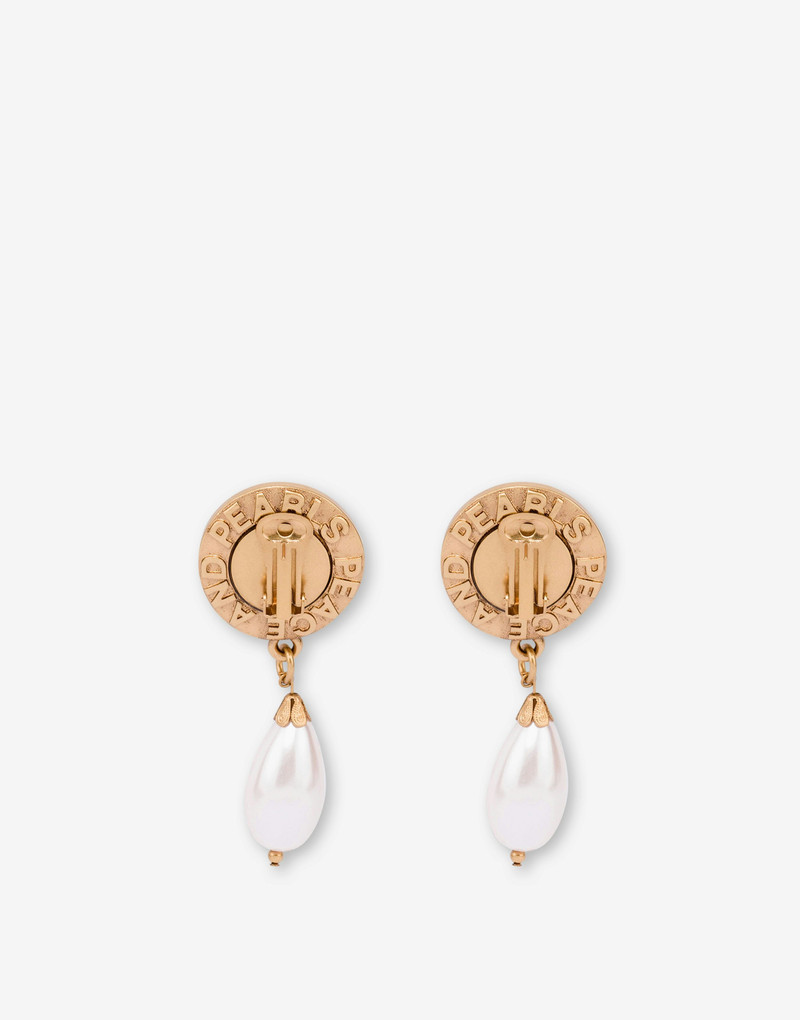 PEACE & PEARLS DANGLING EARRINGS - 1