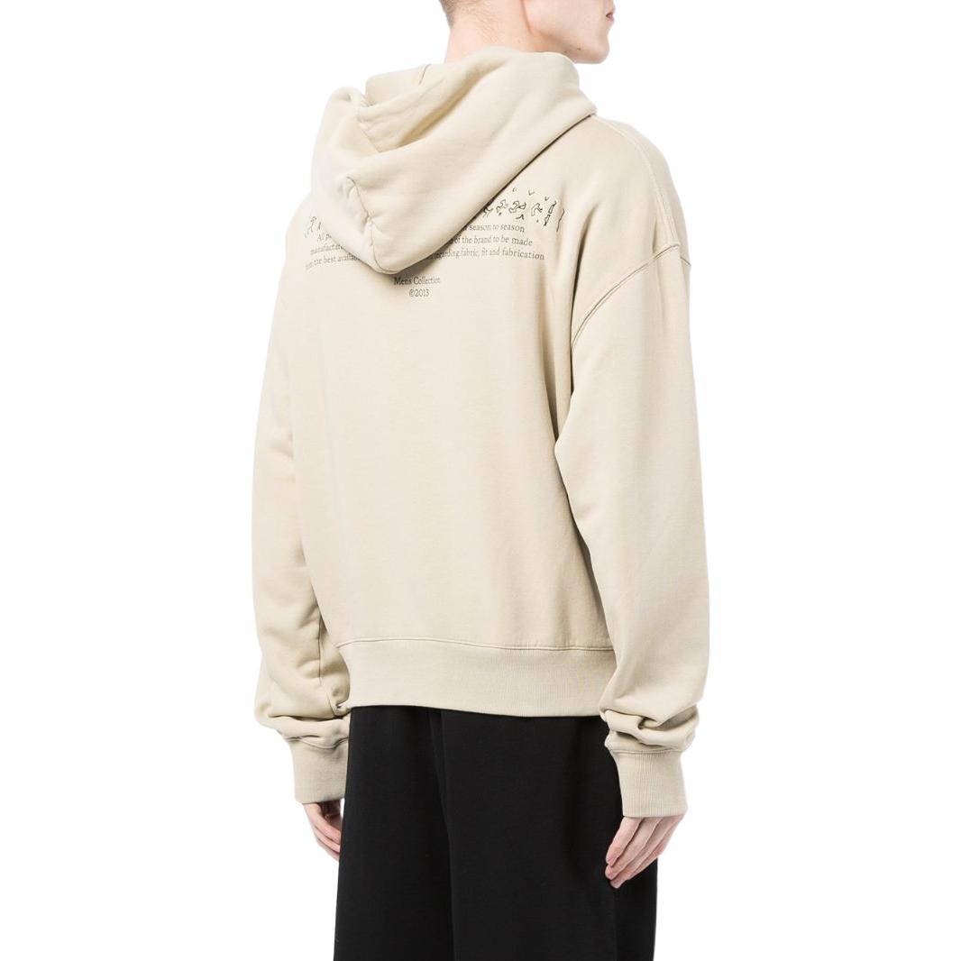 Men's Off-White SS22 Logo Embroidered Cotton Hooded Long Sleeves Version Khaki OMBB037S22FLE0061710 - 3