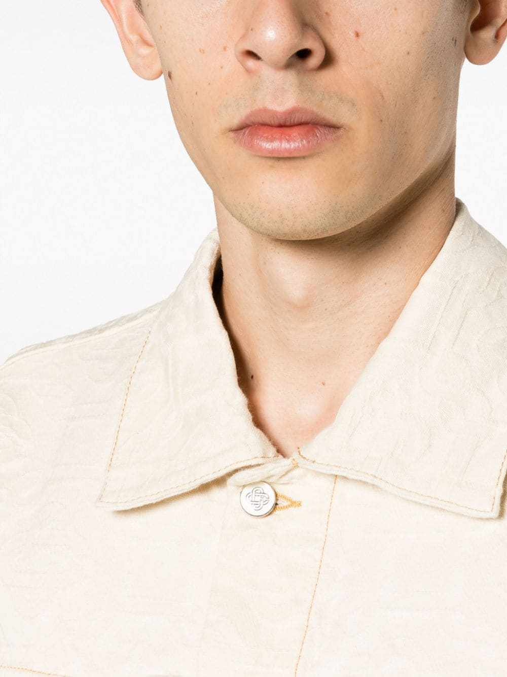 monogram-jacquard denim jacket - 5