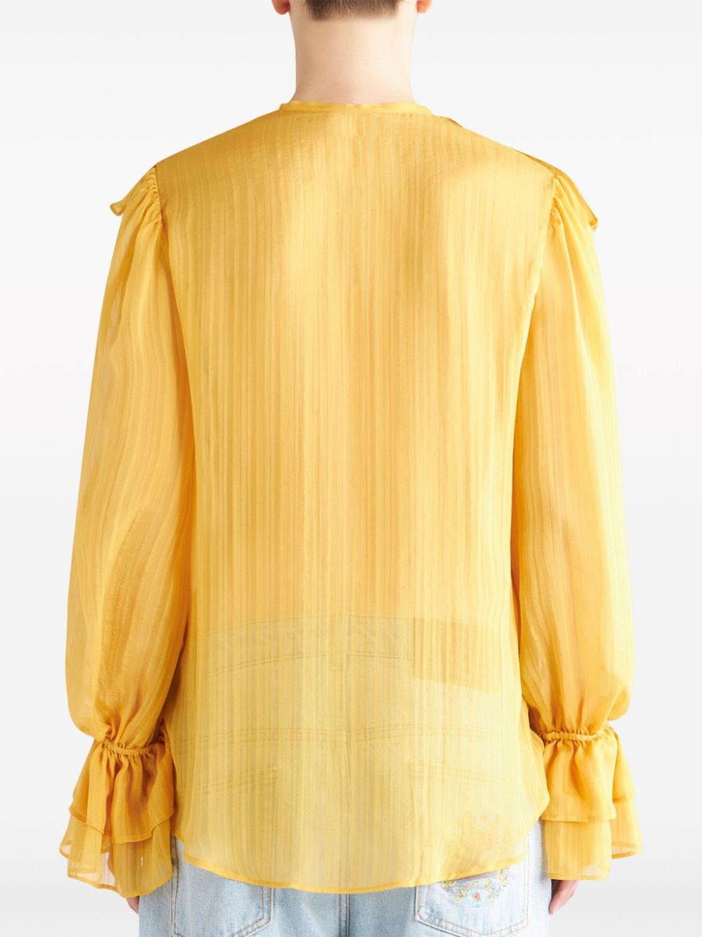 plissÃ©-effect silk shirt - 4
