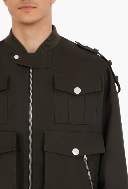 Khaki cotton bomber jacket - 8