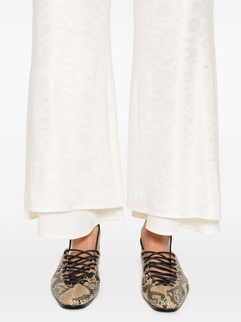 flower-jacquard trousers - 5