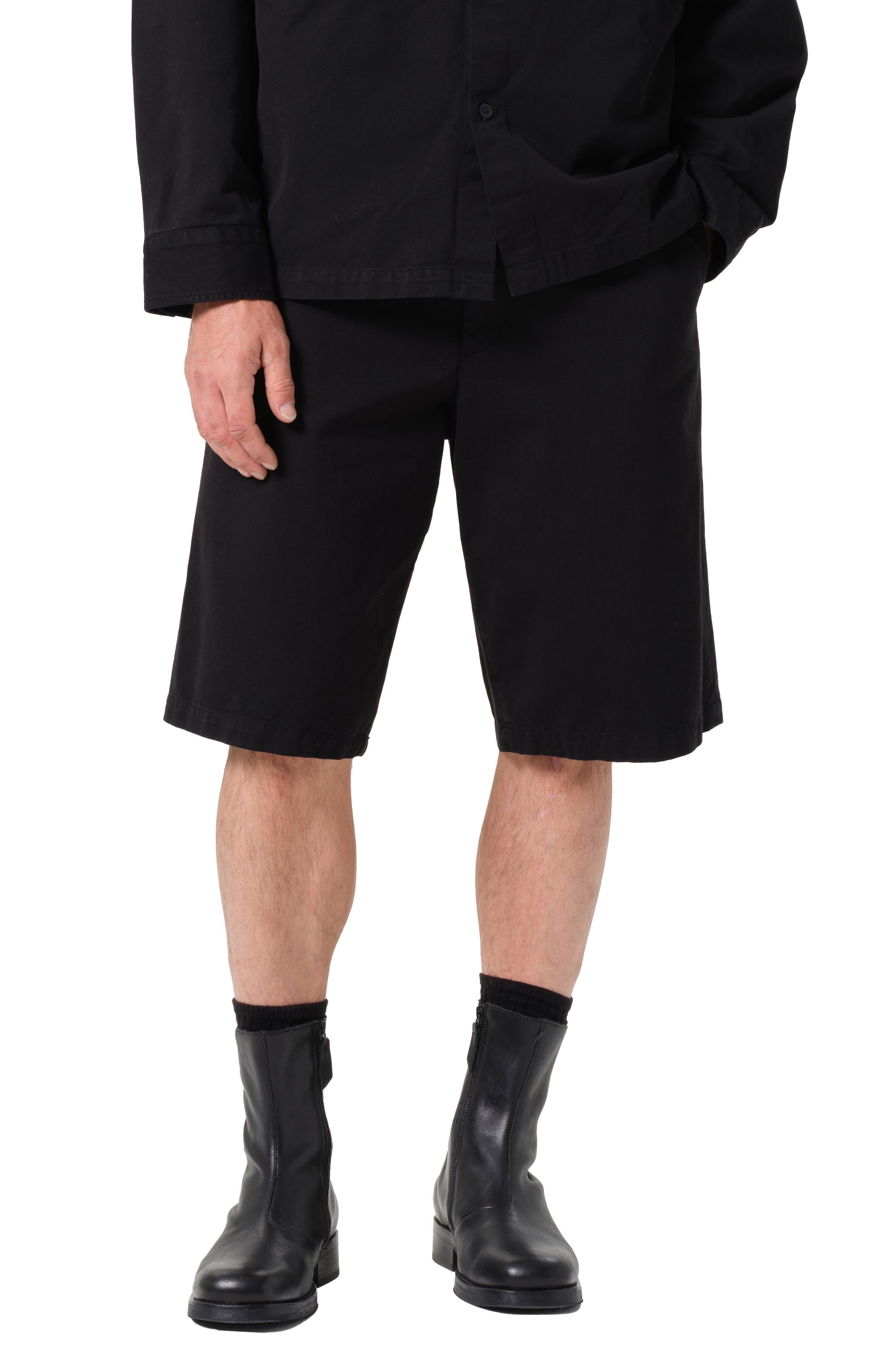 AGOLDE Cosmo Long Twill Shorts in Black at Nordstrom - 1