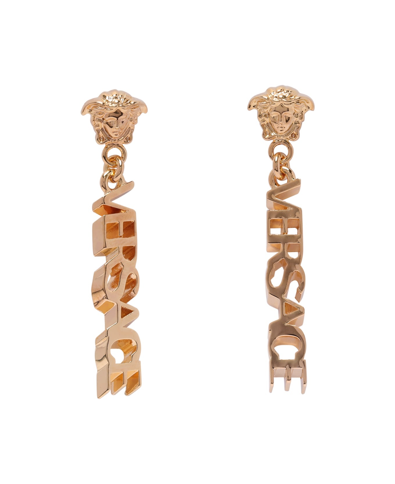 VERSACE｜JEWERLY (LA MEDUSA LOGO DROP EARRINGS (1002273 Versace Logo drop earrings for Women - Gold in USA | Level Shoes