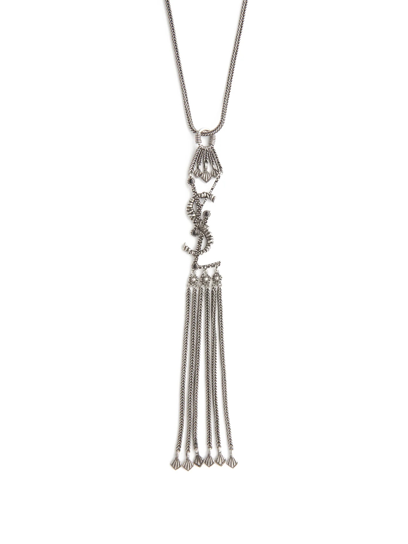 YSL-logo tassel necklace - 1