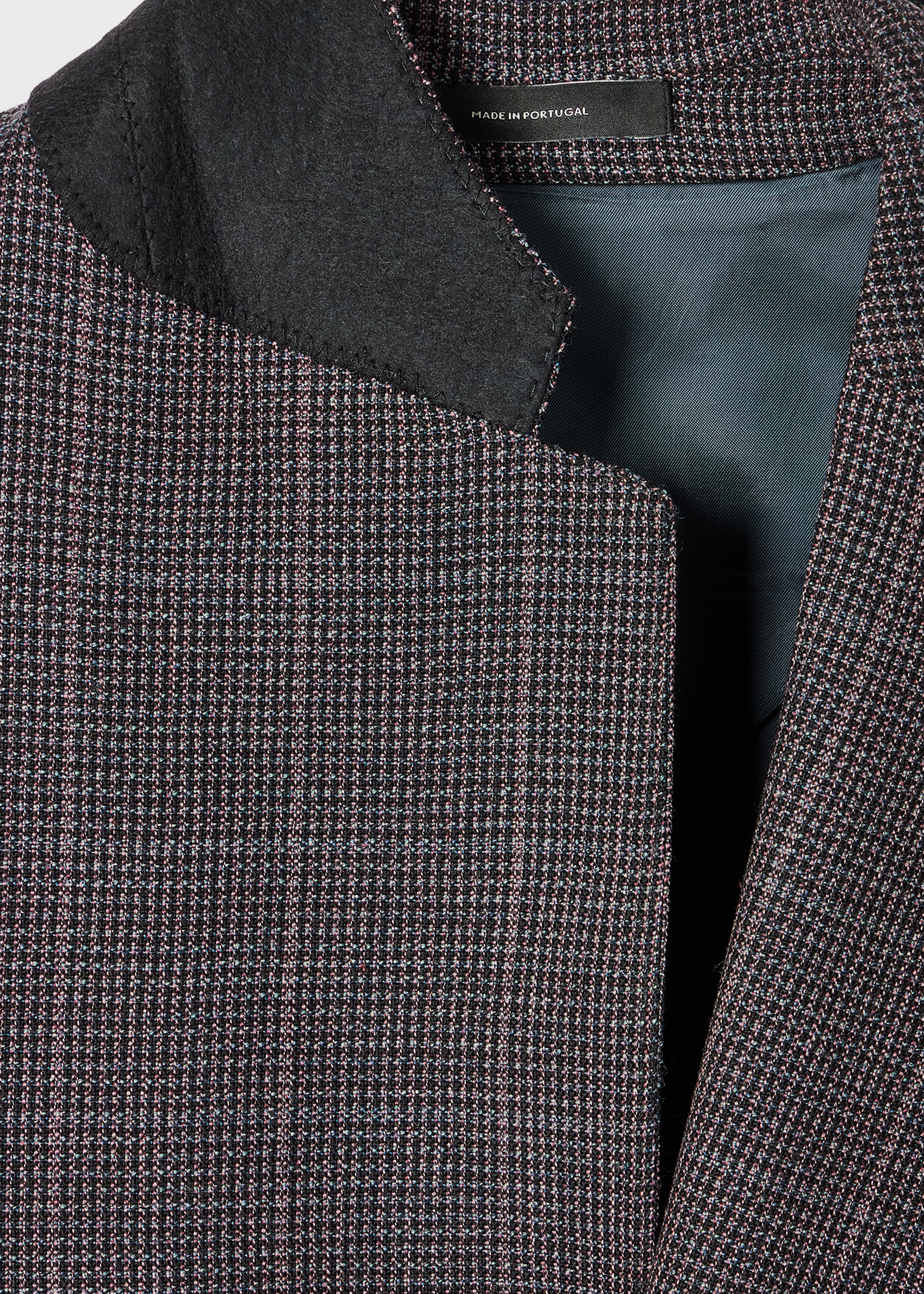 Mauve Check Stretch-Wool Buggy-Lined Blazer - 2