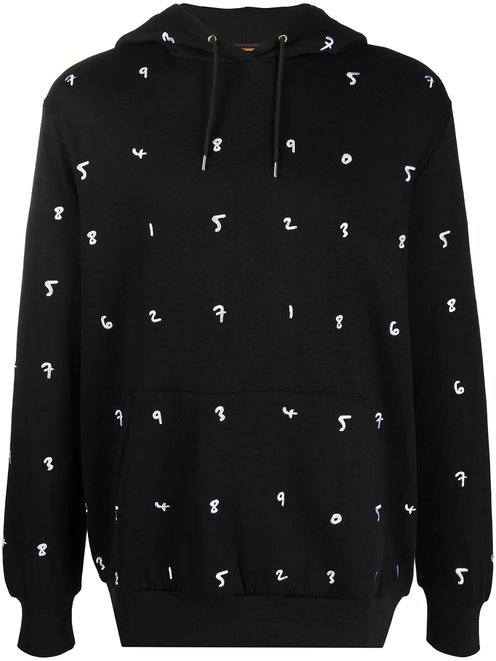 embroidered numbers hoodie - 1