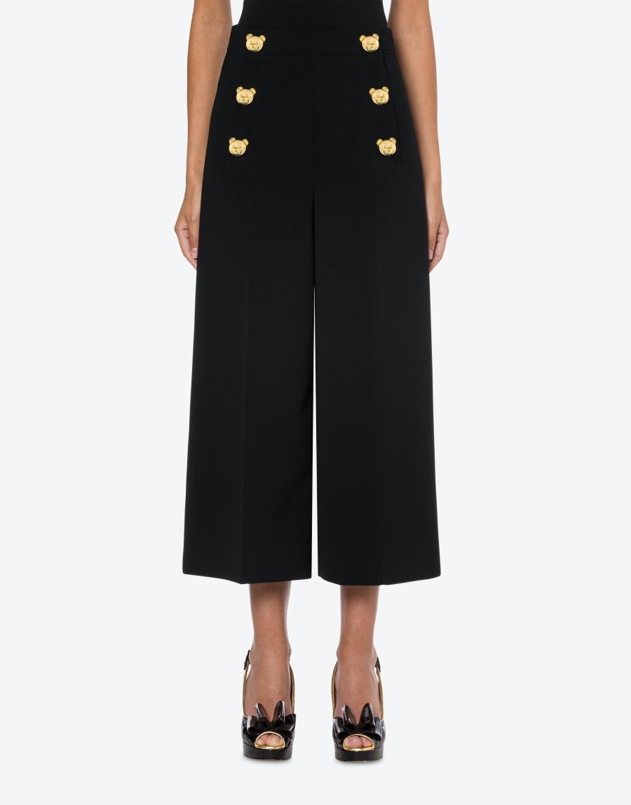 TEDDY BUTTONS CREPE CROPPED TROUSERS - 2