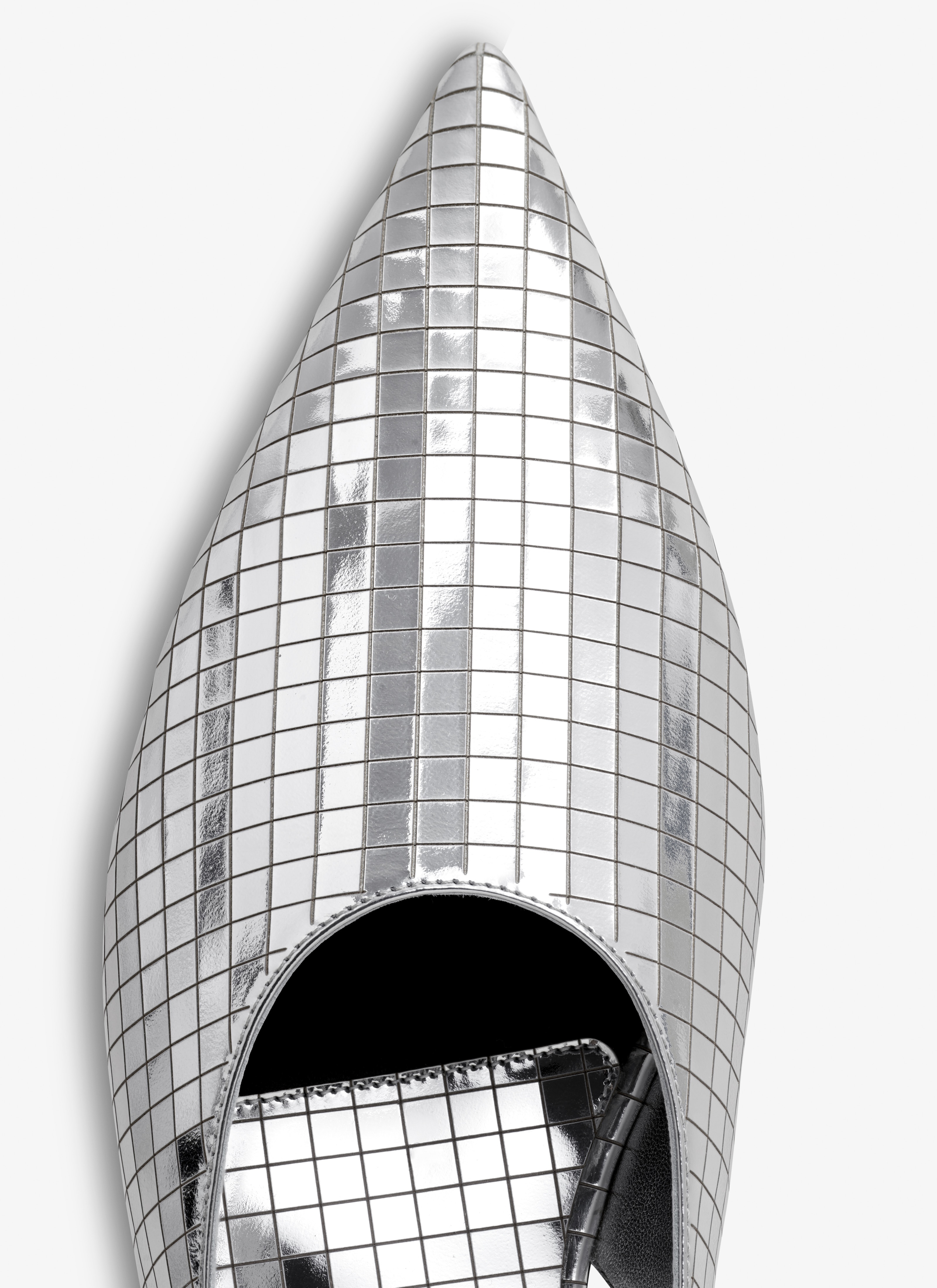 【ALAIA直営店】SLINGBACKS PLATES ART DECO EN CUIR MIROIR Alaïa ART DECO FLAT SLINGBACKS IN MIRROR CALFSKIN | REVERSIBLE
