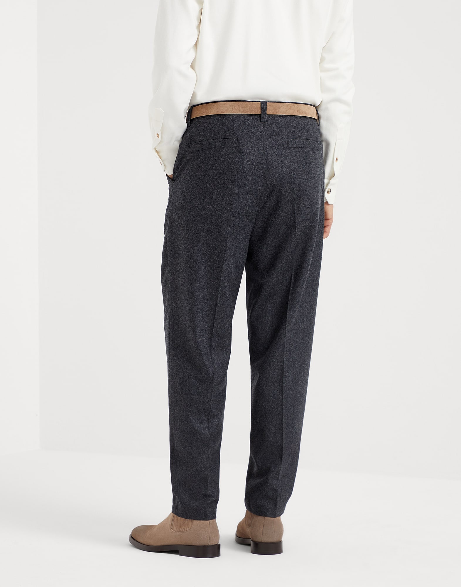 Virgin wool flannel leisure fit trousers - 2