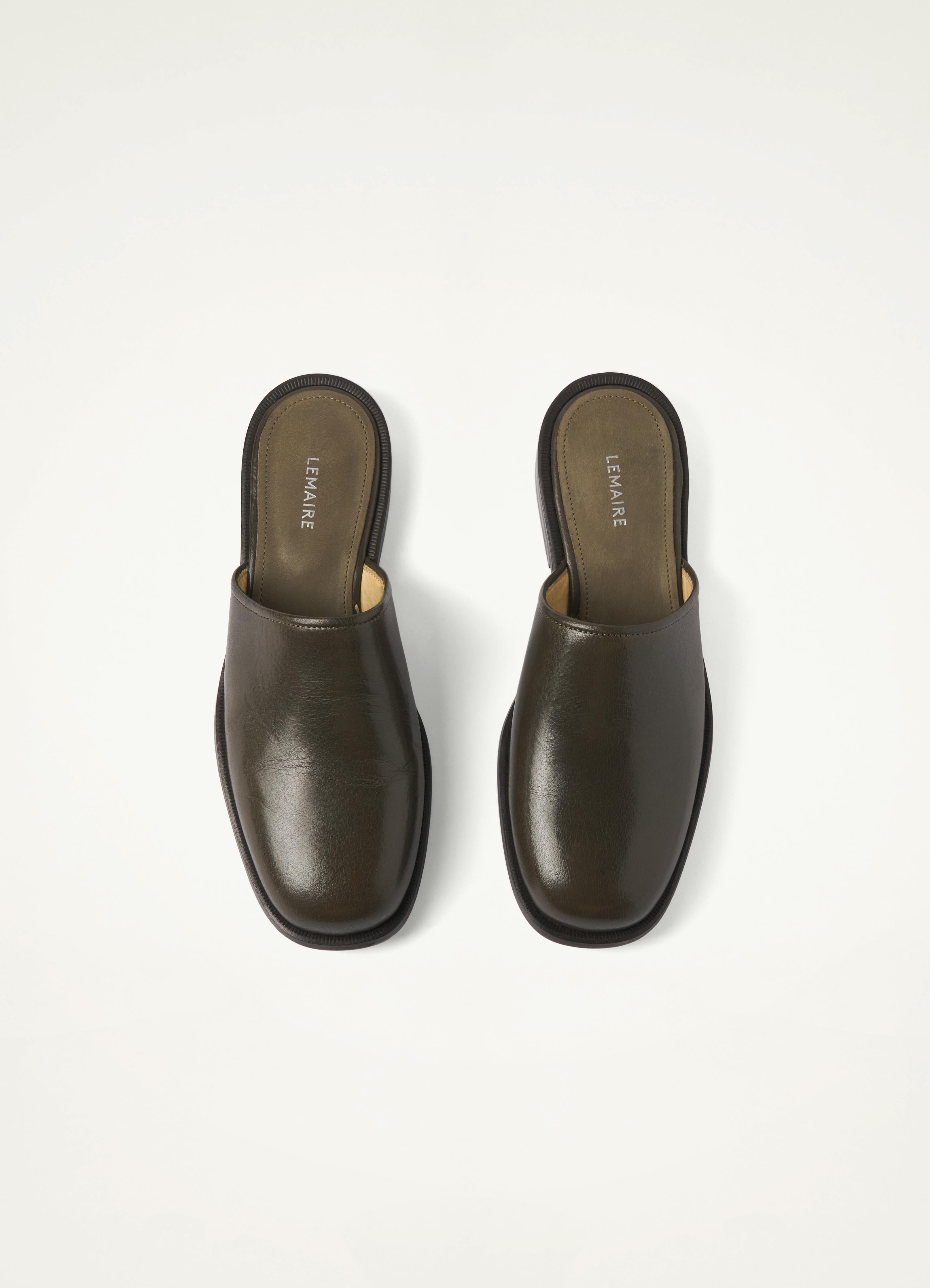 LEMAIRE 55mm leather mules - Black