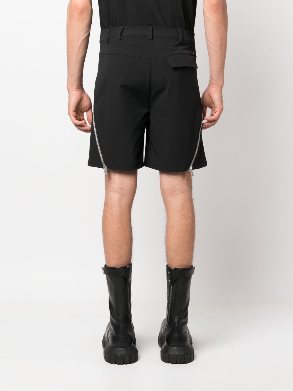 side-zips mid-rise shorts - 4
