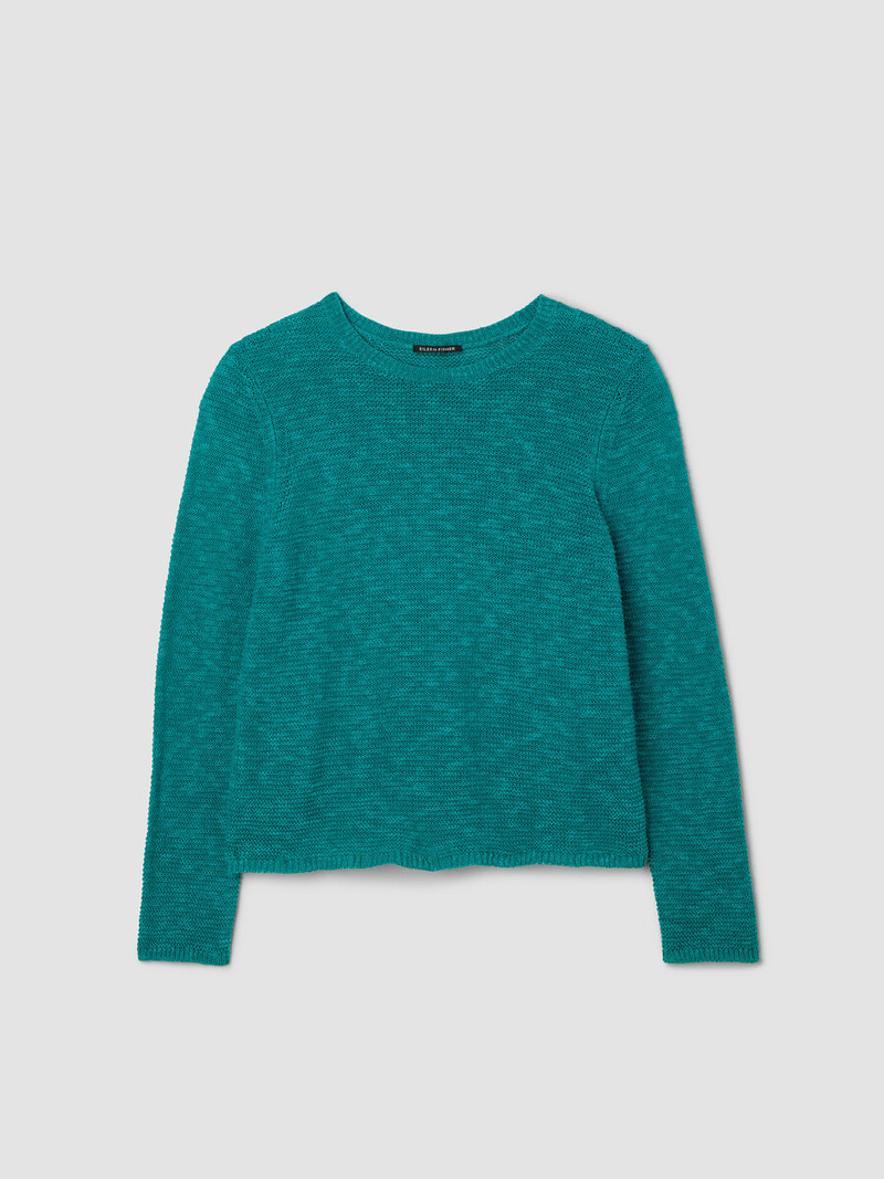 Organic Linen Cotton Slub Crew Neck Top 1