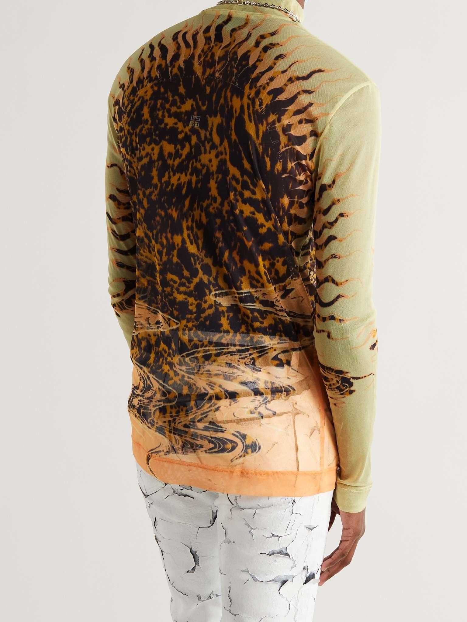 Printed Mesh Rollneck Top - 4