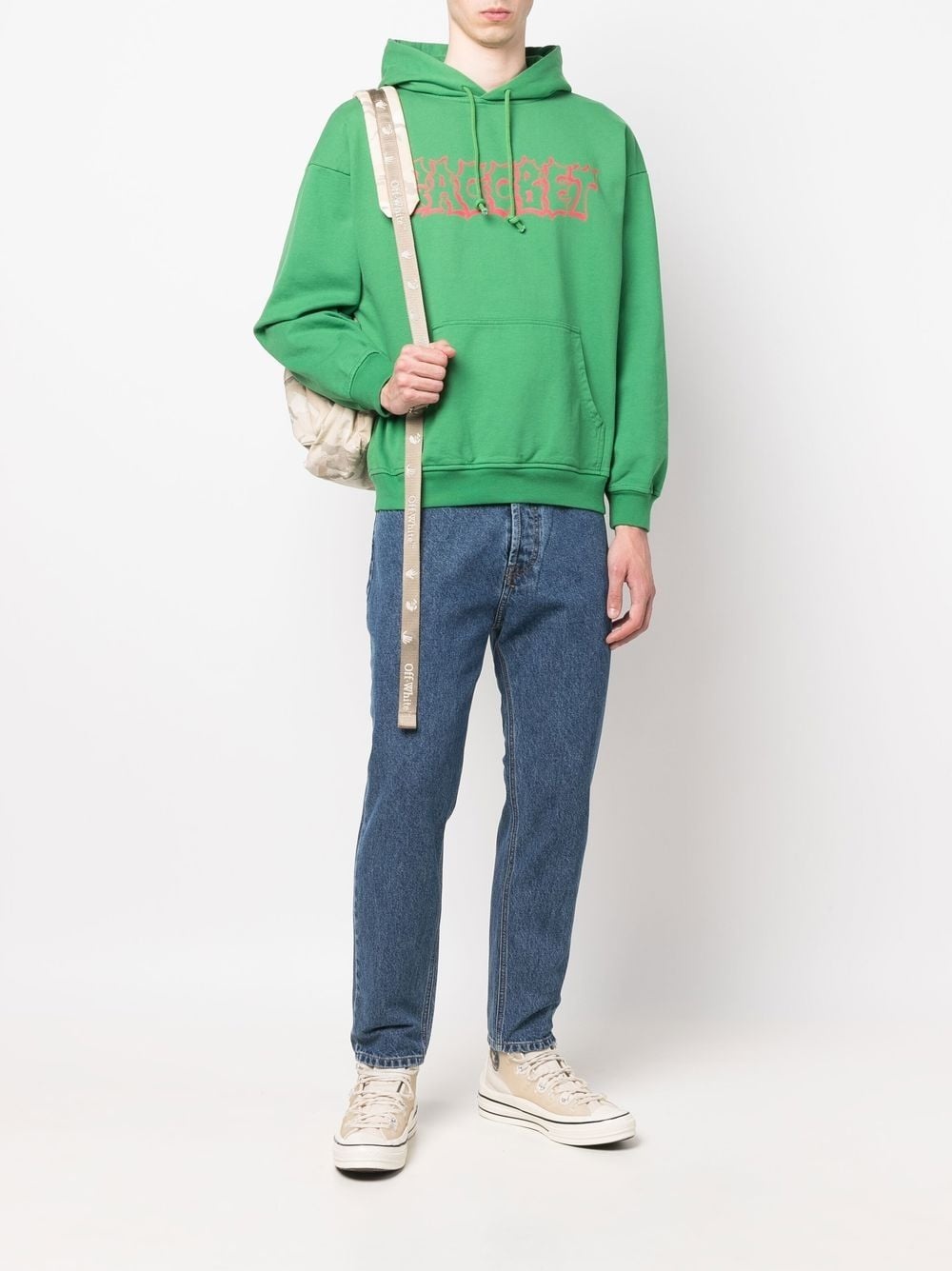 logo-print drawstring hoodie - 2