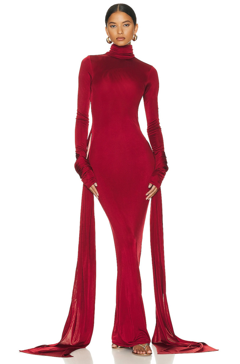 HELSA Slinky Jersey Sarong Maxi Dress outlook