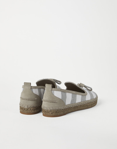 Brunello Cucinelli Techno cotton striped canvas espadrilles with shiny tassels outlook