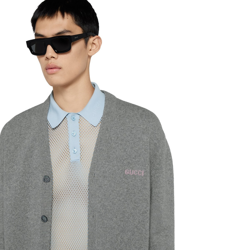 Wool cashmere cardigan with intarsia 5