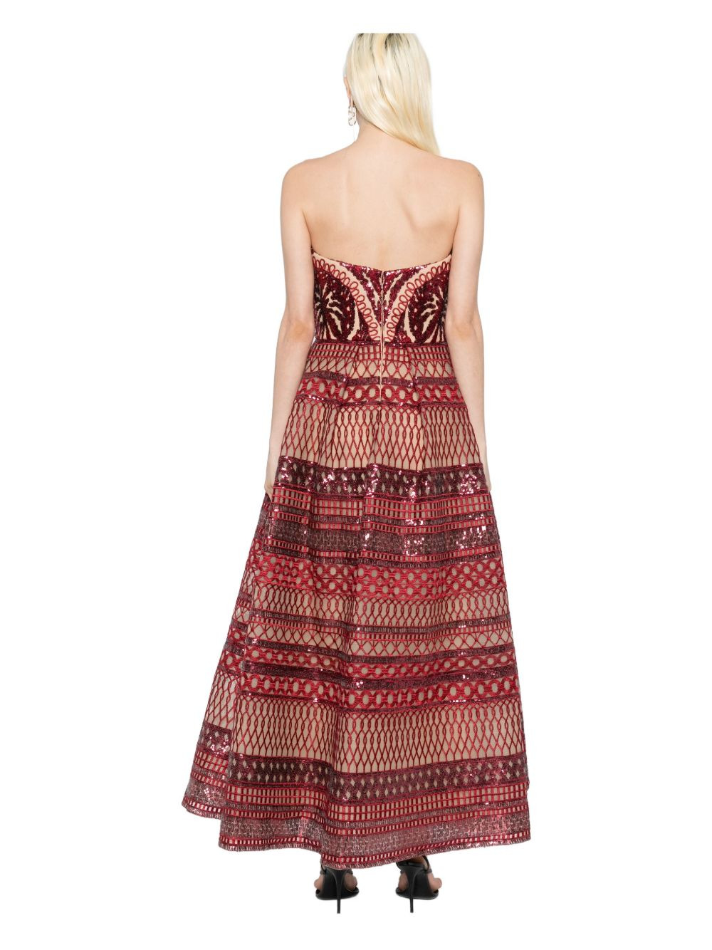 heart-shaped embroidered dress - 4