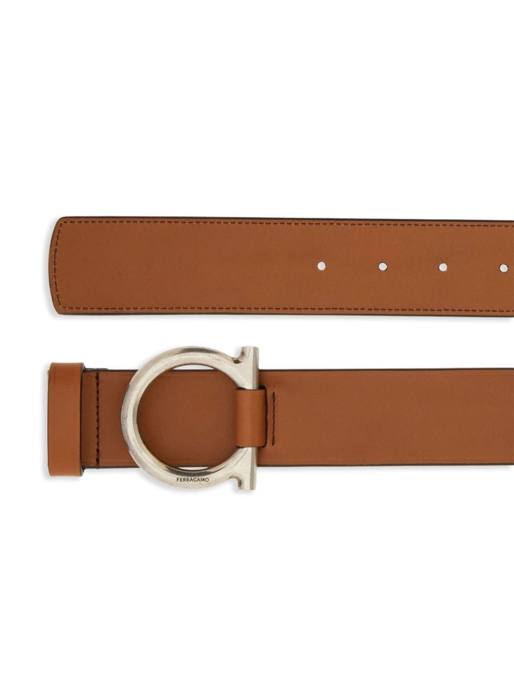Gancini-buckle leather belt - 2