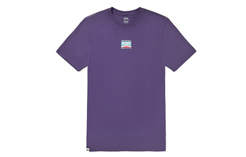 Vans (WMNS) Vans Back Large Logo Printing Short Sleeve Purple VN0A4MNDY0X outlook