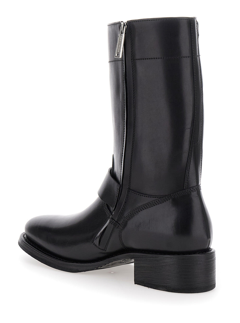 Dsquared2 Men 'Ducati X D2' Black Ankle Boots With Side Zip Closure And Maxi Logo Lettering On The S - 2