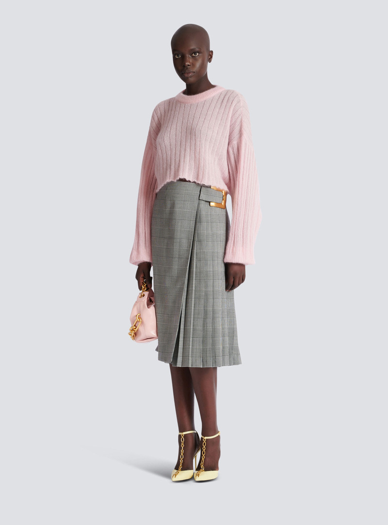 Balmain Midi skirt with Prince of Wales check outlook