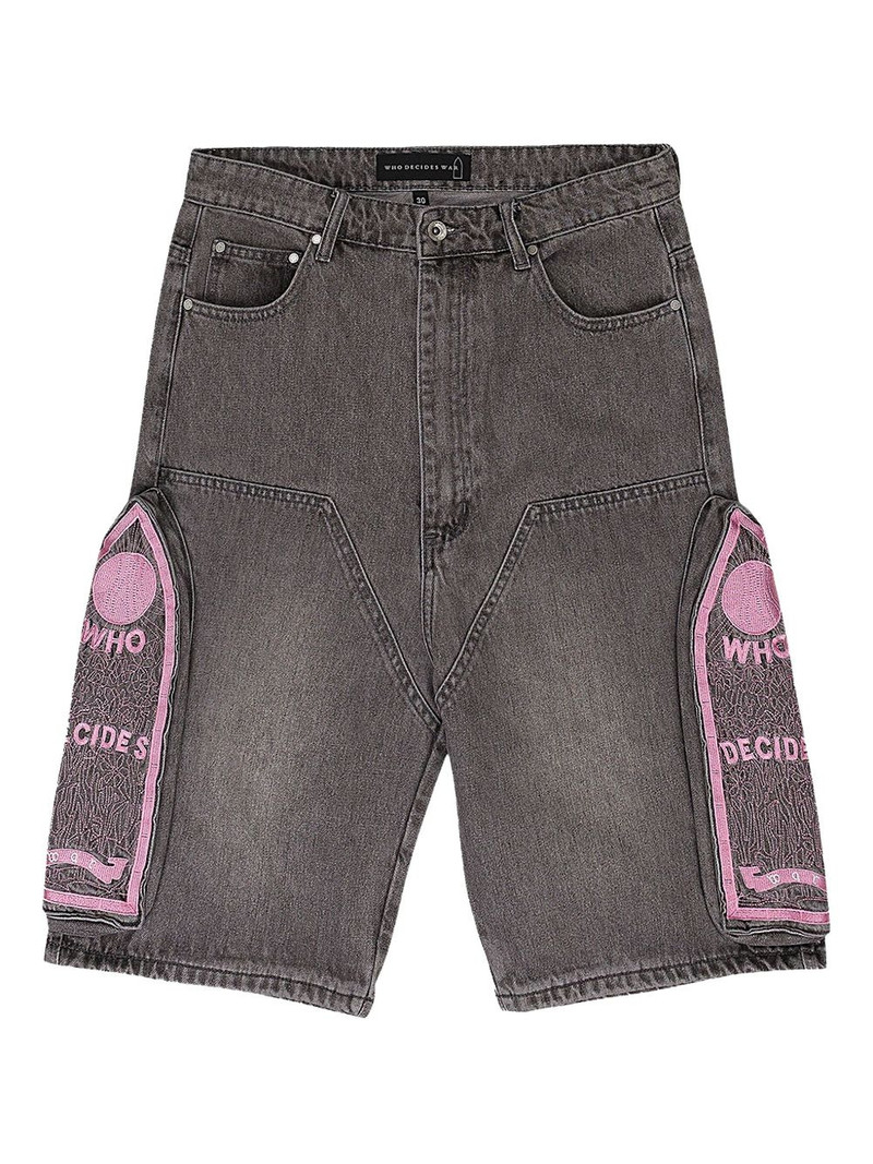 embroidery denim shorts 1