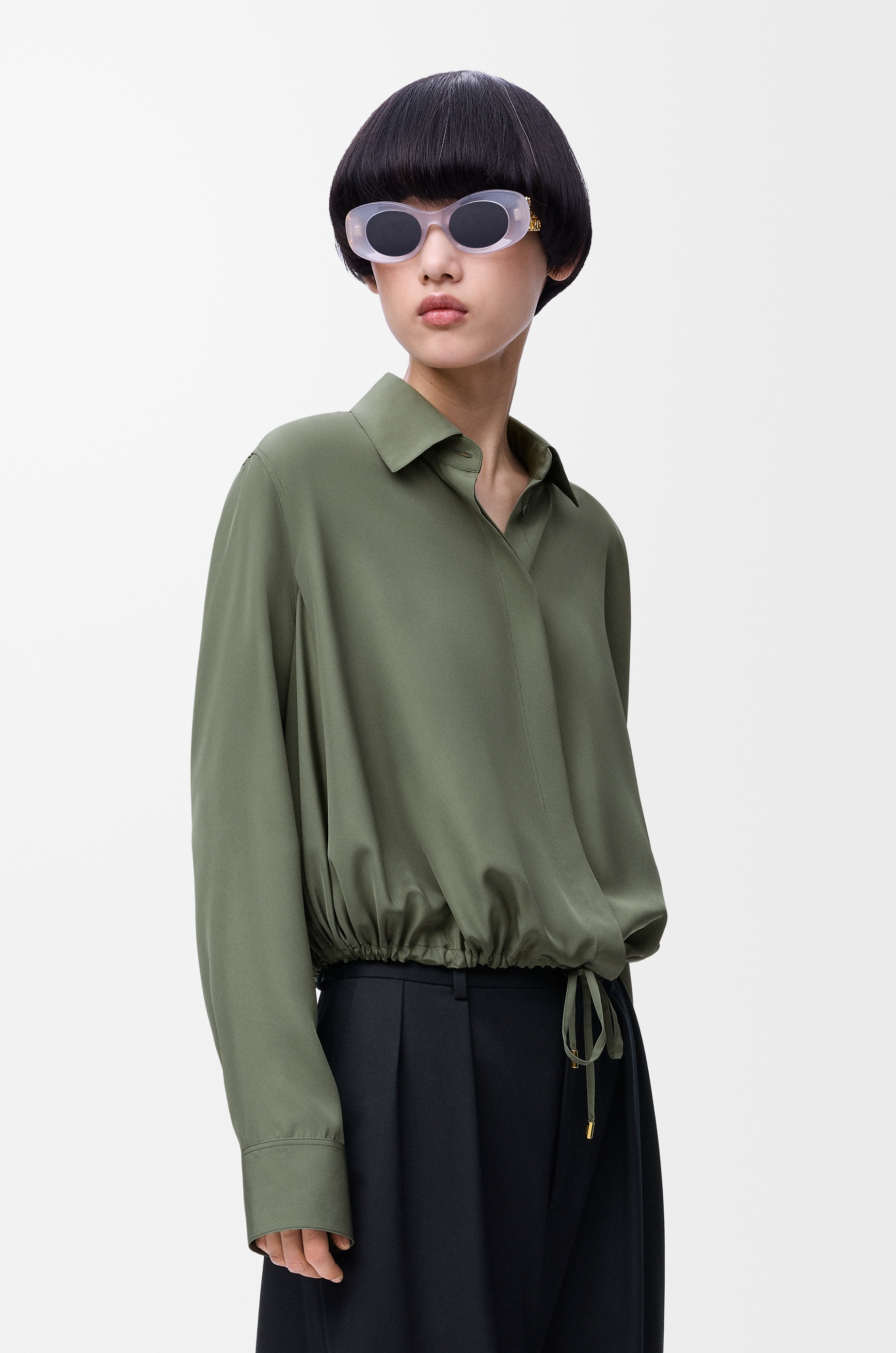 Balloon shirt in silk - 4