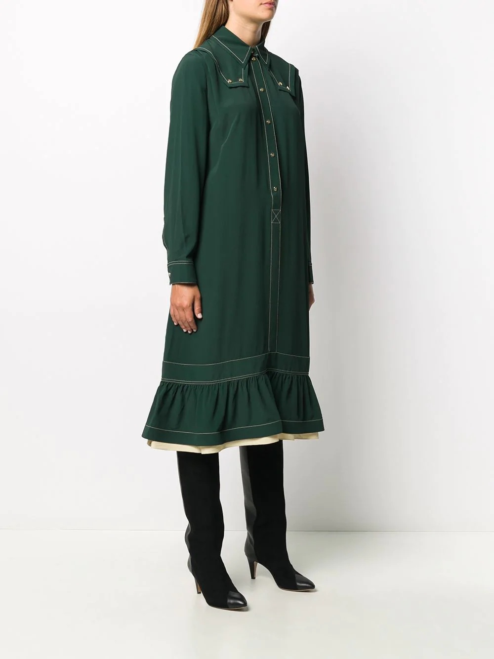 gathered shirt dress - 3