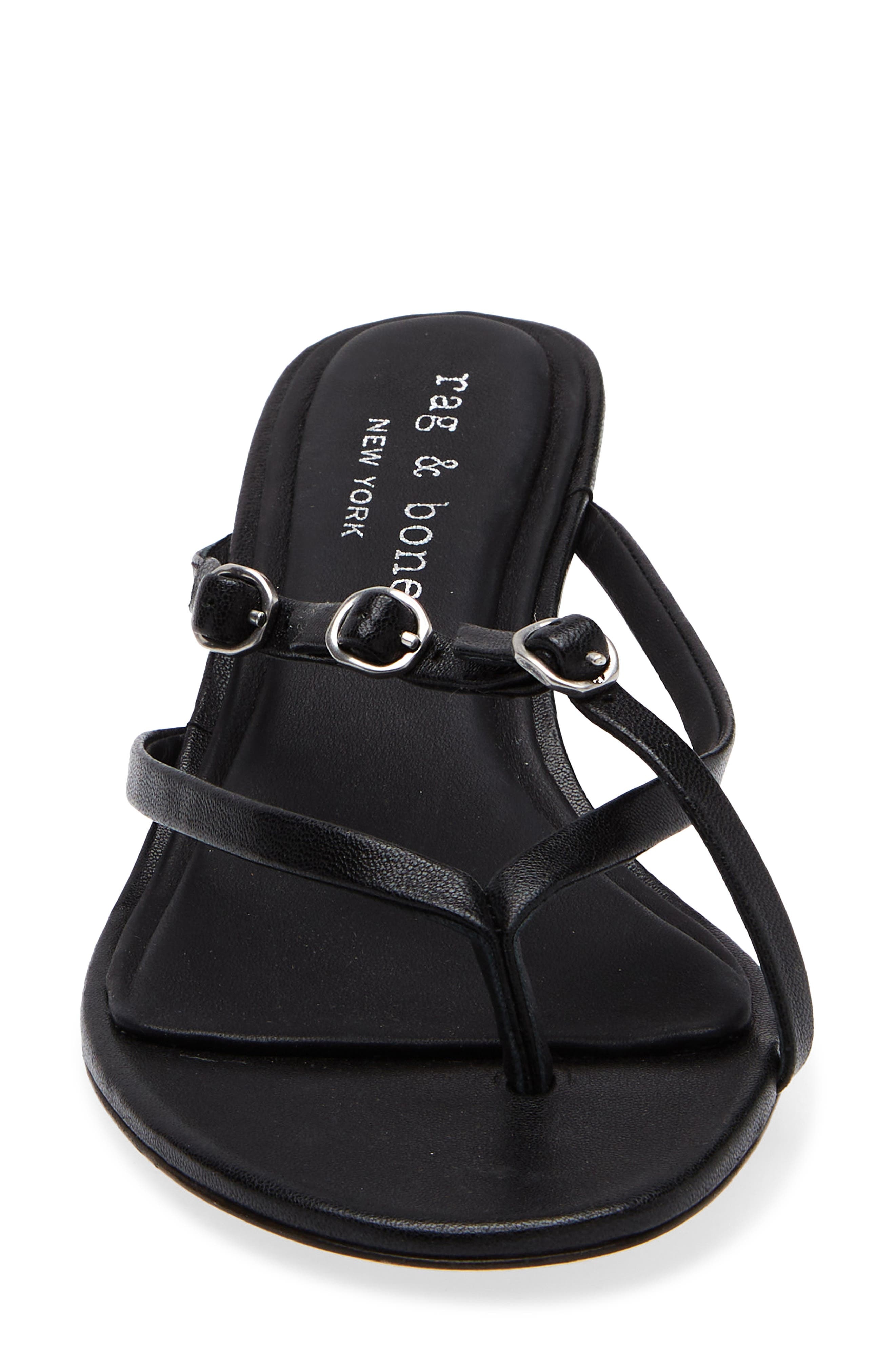 rag & bone Sammie Buckle Kitten Heel Slide Sandal in Black at Nordstrom - 4