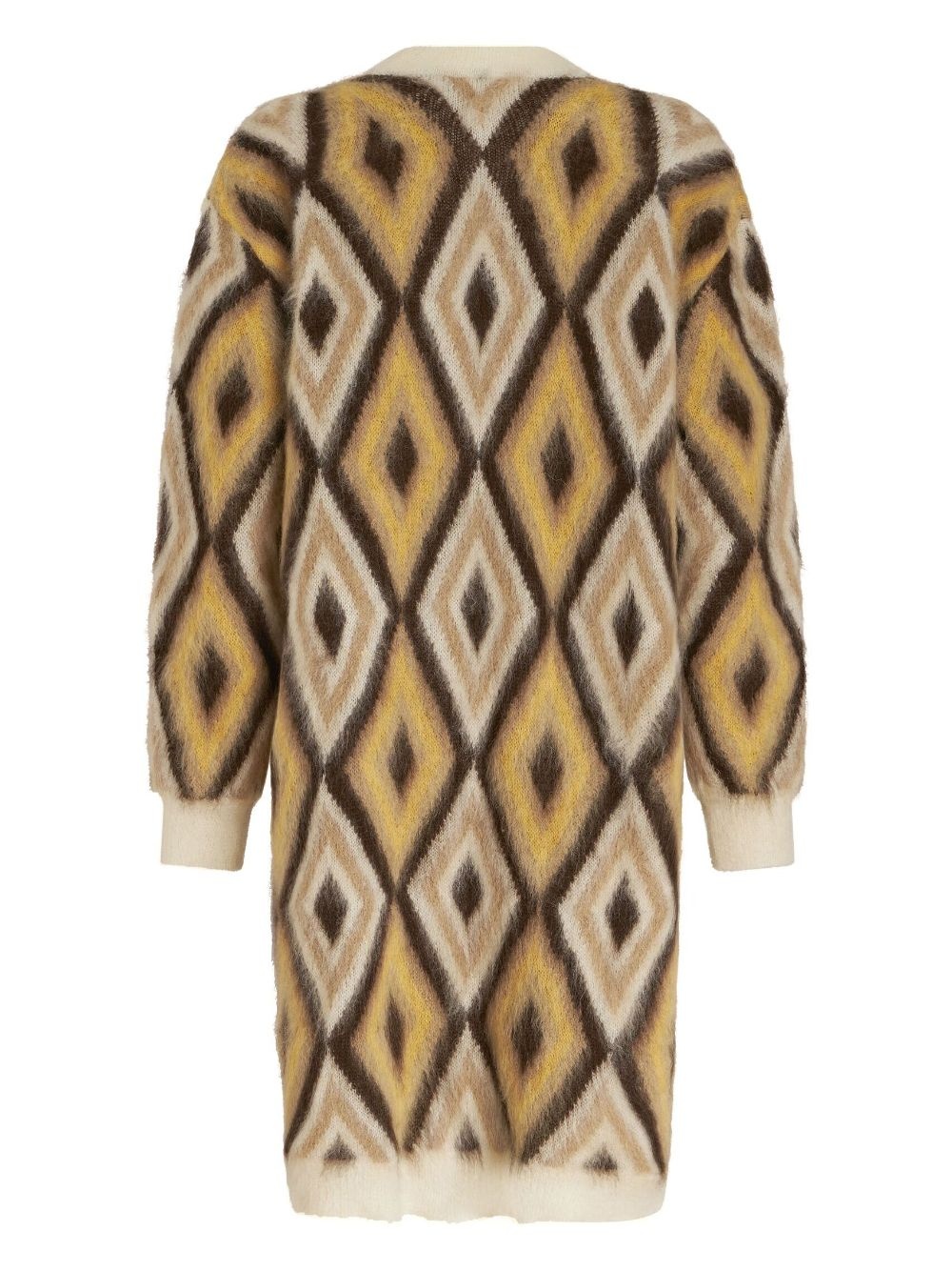 diamond-print brushed-effect cardi-coat - 4