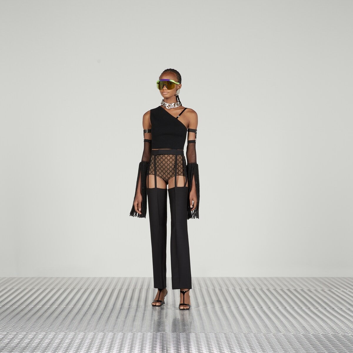 Gucci Crystal G Square Cotton and Silk Top - 3