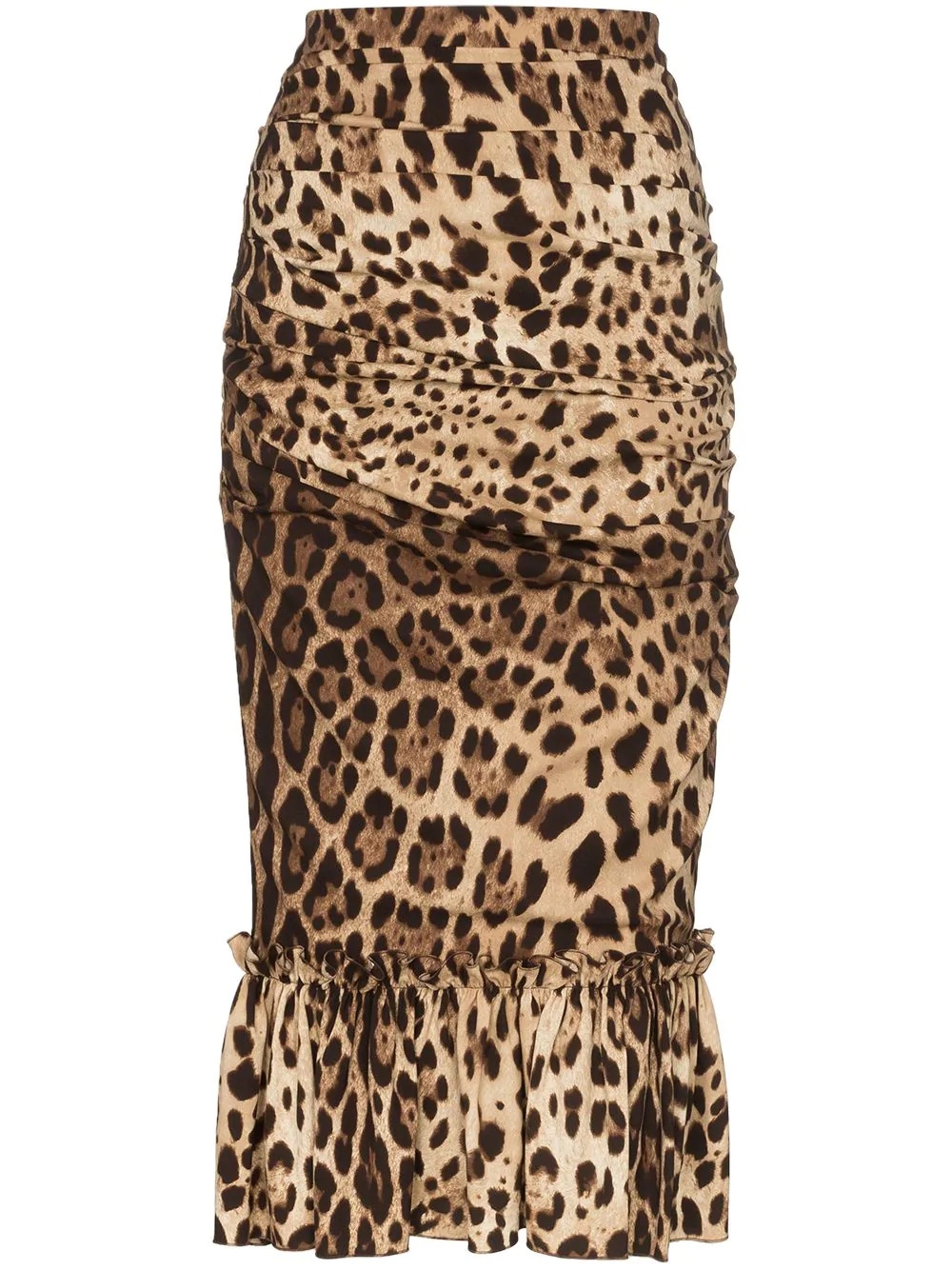 leopard print pencil skirt - 1