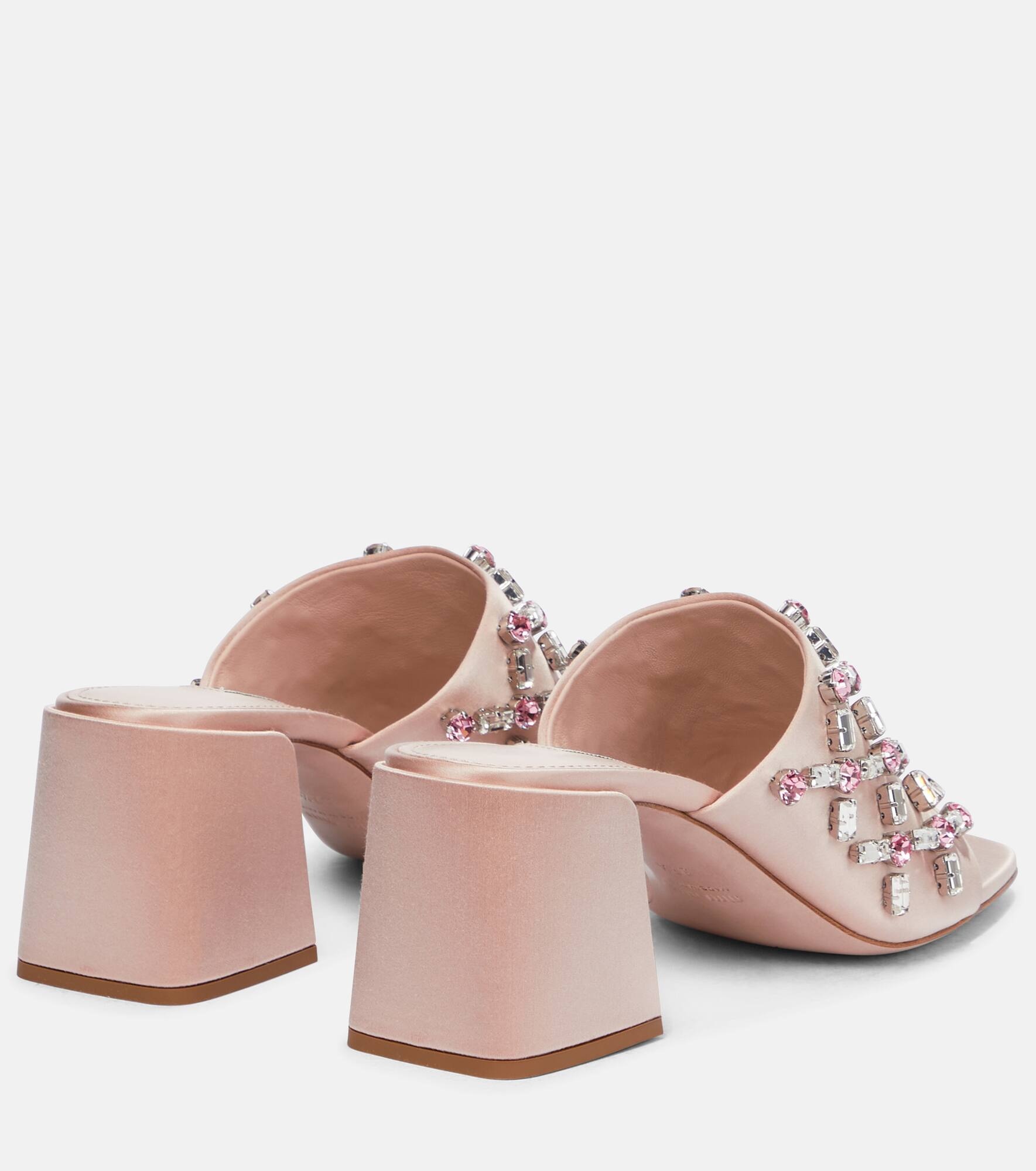 Embellished satin sandals - 3
