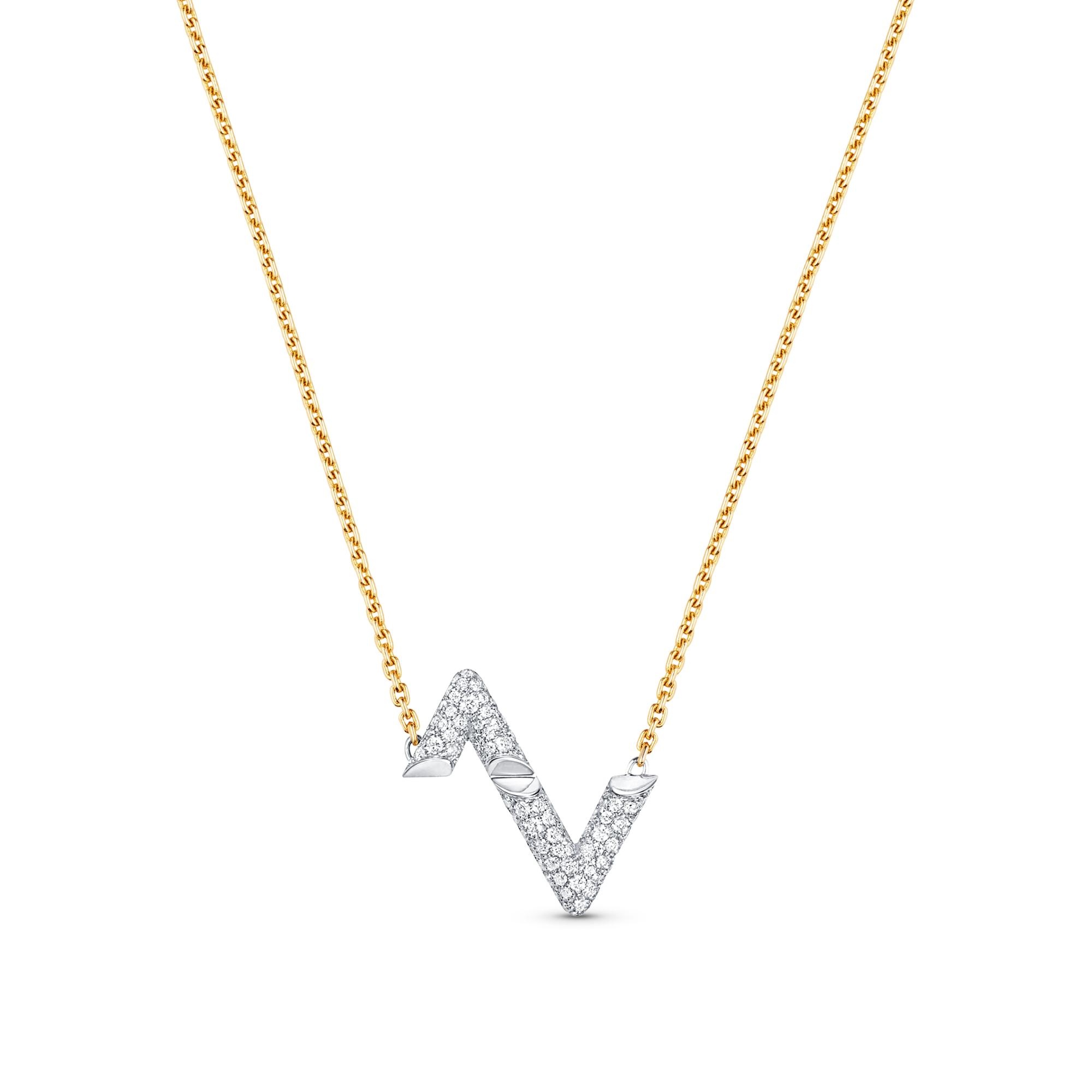 LV Volt Upside Down Pendant, Yellow Gold, White Gold And Diamonds - 1