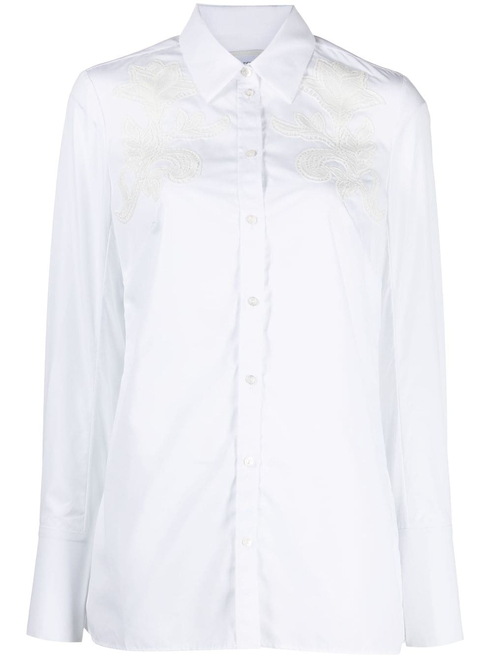 spread-collar cotton shirt - 1