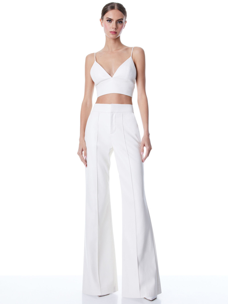 Alice + Olivia DYLAN VEGAN LEATHER WIDE LEG PANT outlook