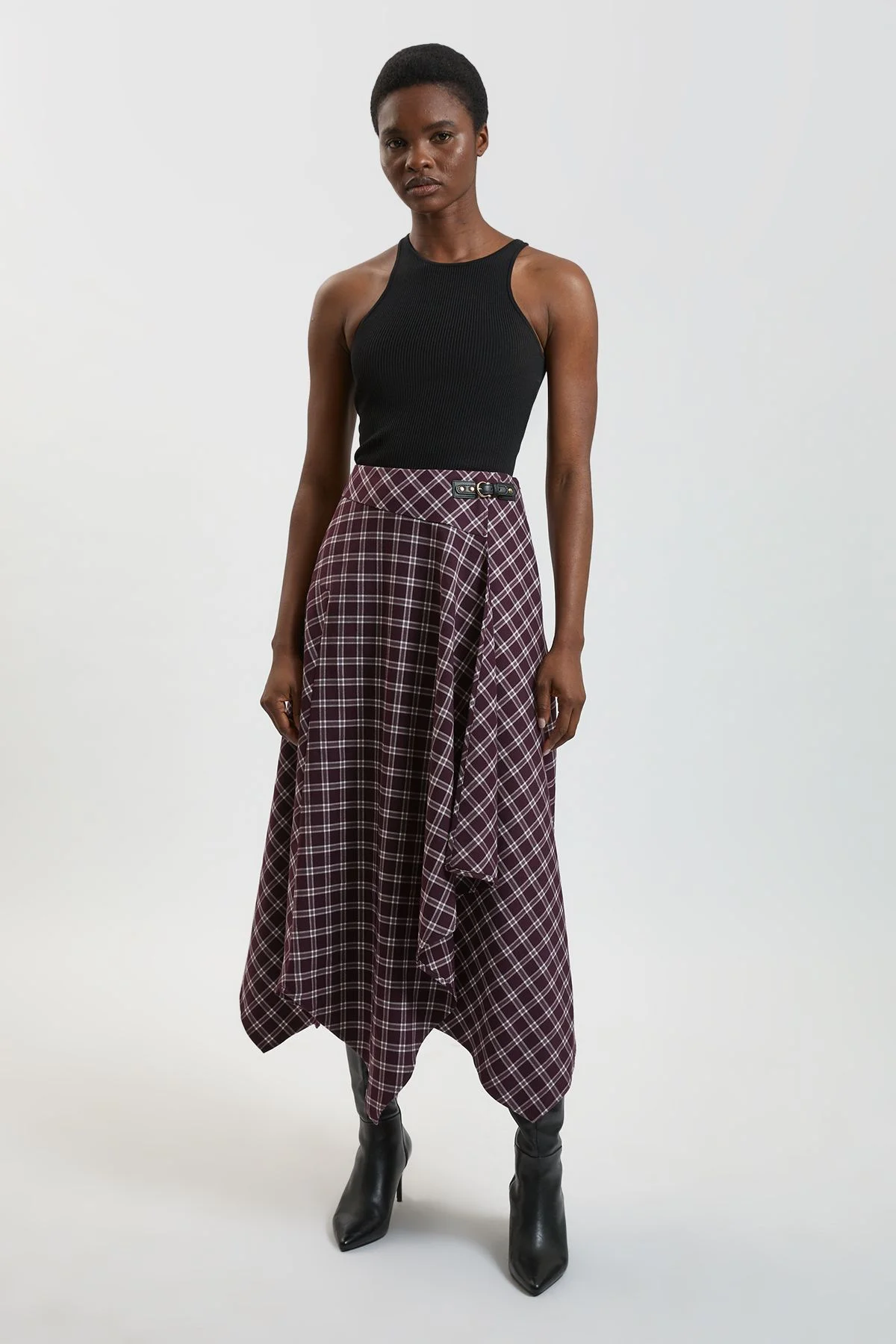 Check Tailored Skirt - 1