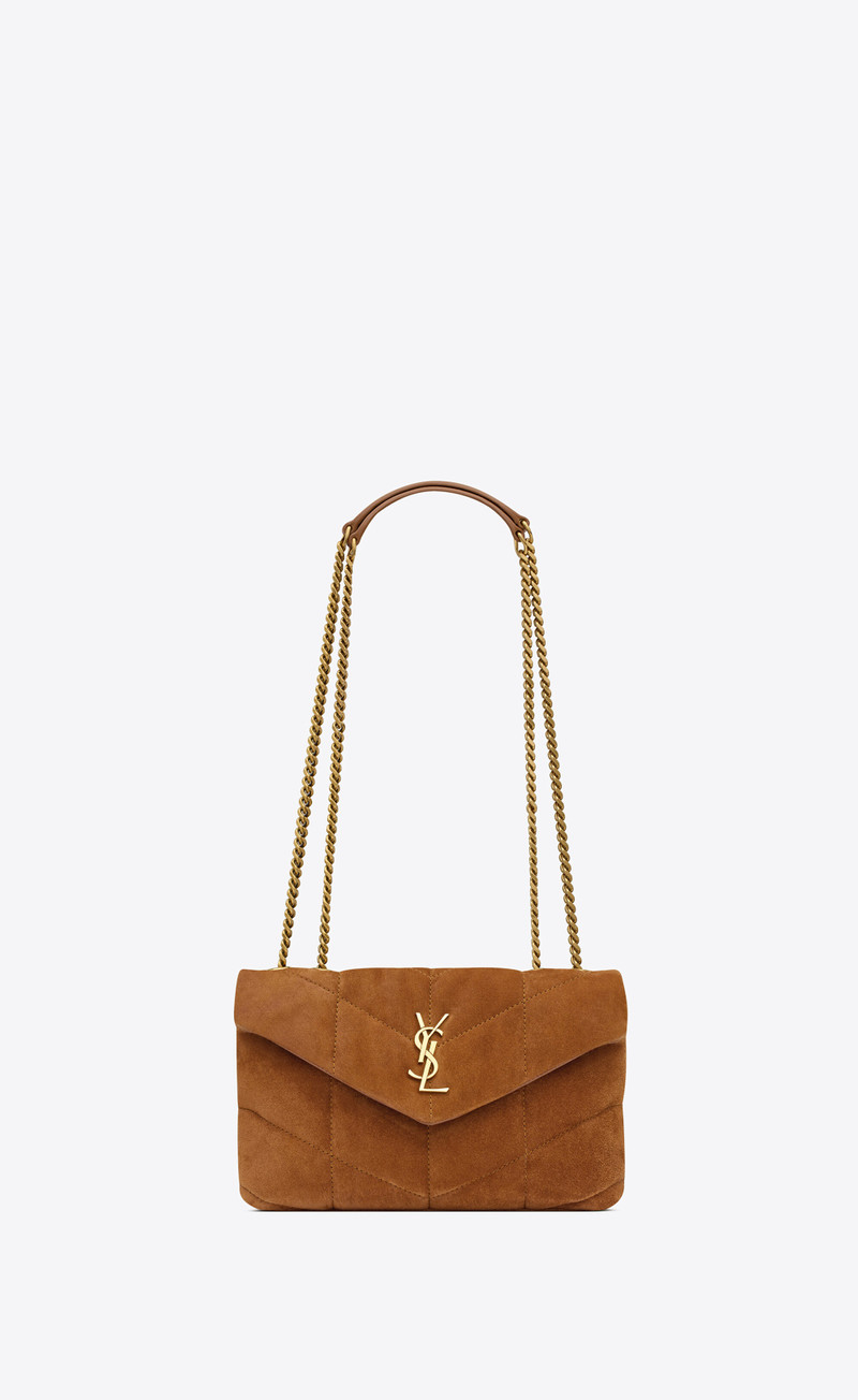 puffer toy bag in quilted suede 1